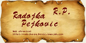 Radojka Pejković vizit kartica